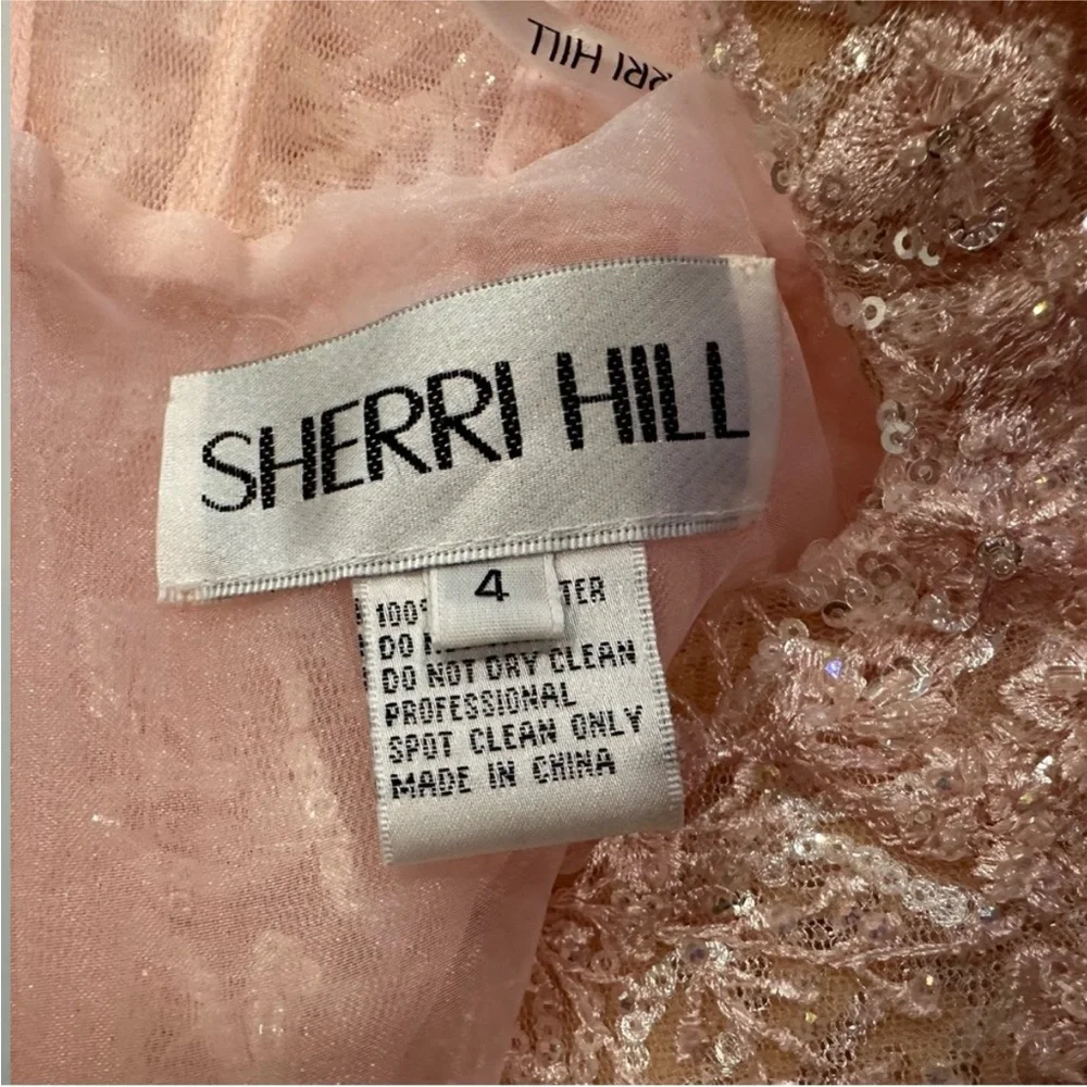 Sherri Hill 55017 Blush Pink Removable Sleeve Gown 4